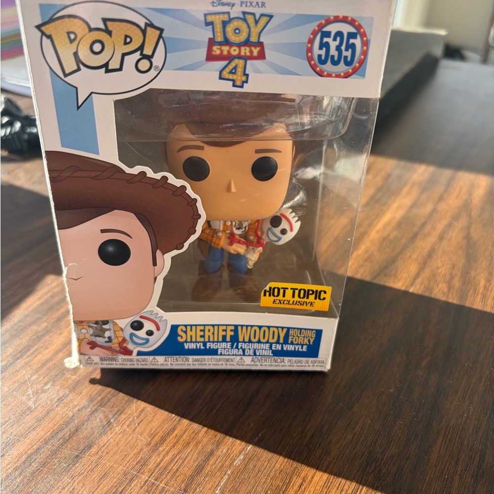 Funko Pop! Disney Pixar Toy Story 4 Woody Holding Forky Vinyl Figure Hot Topic